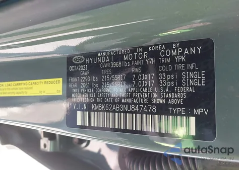 2022 Hyundai Kona Sel from USA, damaged, VIN KM8K62AB3NU847478